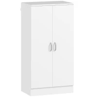 HOMCOM Dulap pentru pantofi cu 6 rafturi reglabile din lemn, alb, 55x35x108 cm(m-1)