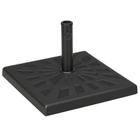 Outsunny Zwarte Parasolvoet - Weerbestendige Parasolhouder - Parasolstandaard, 51 cm x 51 cm x 32H cm(m-11)