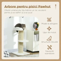 PawHut Stâlp de Zgâriat Per Pisici Con Lettino, Rivestimento Peluche E Palo In Sisal(m-4)
