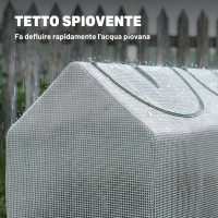 Outsunny Serra da Giardino a Casetta con Copertura in PE, Serra per Orto con Picchetti e Bordi Estesi per Piante e Fiori, 120x60x60cm, Bianco(m-9)