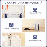 AIYAPLAY Set Scivolo per Bambini 5 in 1 con Canestro, Scaletta, Telescopio e Contenitori, Età 1-3 Anni, Blu scuro(m-5)