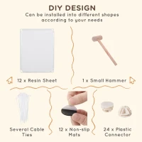 PawHut Pet Playpen DIY Small Animal Cage Open Enclosure Portable Plastic Fence 12 Panels for Hedgehog Guinea Pig White(m-4)