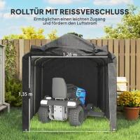 Outsunny Garagenzelt, wasserdicht Zeltgarage mit Tür, UV-beständig 220 x 157 x 165 cm Schwarz(m-6)