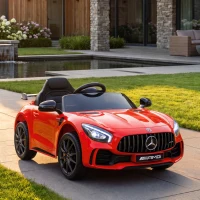 AIYAPLAY Voiture électrique enfants sous licence Mercedes-Benz AMG GTR 12V télécommande 2,4G max. 5 km/h 108 x 67 x 46 cm rouge(m-2)