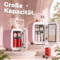HOMCOM Mini Koelkast Beauty Fridge, 4 L Inhoud, 20,3 x 26,3 x 28 cm, Roze(m-4)