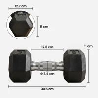 HOMCOM Set Gantere Sală 2 x 8 kg cu Mâner Antiderapant pentru Fitness Acasă, Negru(m-3)