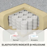 HOMCOM Fotoliu Reclinabil Manual la 60° Extra Căptușit în Material Textil cu Suport pentru Picioare, Gri(m-5)