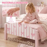 AIYAPLAY Pat Montessori pentru Copii 3-6 Ani Design în Formă de Fundă cu Protecții Anti-cădere, 146 x 76,5 cm, Roz(m-7)