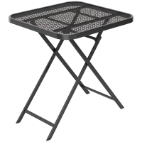 Outsunny Opvouwbare Tuinetafel 70x70 cm, Weerbestendige Balkontafel met Rasterontwerp Vierkant Zwart