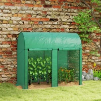 Outsunny Serra da Giardino da 2 m², 2 Porte Avvolgibili, Copertura in PE 140g/m² Anti-UV, 2x1x1.78m, Verde(m-2)