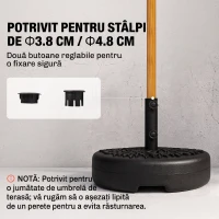 Outsunny Bază pentru Umbrelă Semicirculară, Umplere cu Nisip sau Apă, pentru Stâlpi de 38-48 mm, Negru(m-4)