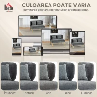 HOMCOM Canapea 2 Locuri In Catifea Chenille Con Șezut Larg E Spătar Ad Aripi, Gri(m-7)
