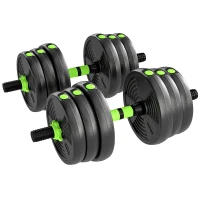 SPORTNOW Verstelbaar halterset 25 KG dumbbells Halterstang EZ-Curlstang voor krachttraining(m-1)