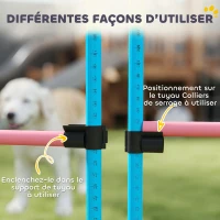 PawHut Agility Sport pour Chiens, Set de 4 Obstacles Professionnels avec Système de Maintien au Sol, 99x65x94cm, Bleu Clair(m-8)