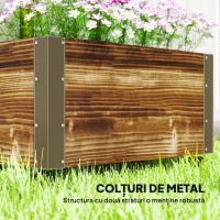 Outsunny Jardinieră cu spalier pentru plante cățărătoare și roți, din lemn de brad, 65x31x147 cm, maro(m-6)