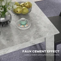 HOMCOM Square Dining Table, Modern Small Dining Table with Faux Cement Effect, Space Saving, Non-slip Foot Pads, Cement Grey(m-5)