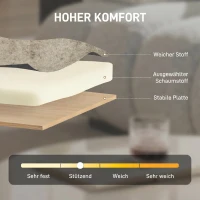 HOMCOM Akzentstuhl, Chenille-Polstersessel mit Massivholzrahmen und Beinen, Hellbraun(m-5)