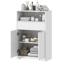 HOMCOM Mobiletto Bagno da Pavimento con Cassetto e Ripiano Regolabile(m-11)