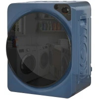 HOMCOM Sèche linge à évacuation compact, sèche-linge électrique 1000 W 3 Kg, 5 modes de séchage, cuve en acier inoxydable, bleu(m-13)