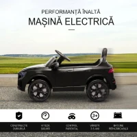 HOMCOM Mașină Electrică pentru Copii Audi RS Q8, 6V, 2 Motoare, Telecomandă, PP, 101x62x51 cm, Negru(m-4)
