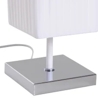 HOMCOM Candeeiro de Pé com 2 Casquilhos E27, Ecrã em Tecido, Interruptor de Pedal e Base em Aço Inoxidável, Branco(m-7)