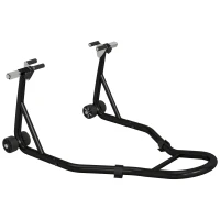 HOMCOM Support pour moto, béquille avant pour moto avec goupille réglable et adaptateurs pour bras oscillant, noir(m-1)