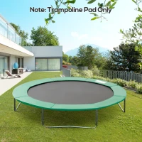 HOMCOM Trampolin Randabdeckung Sicherheitsnetz Wetterplane Leiter Randabdeckung: Ø 244cm Grün(m-10)