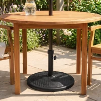 Outsunny Bază pentru umbrelă de 14kg pentru stâlpi cu diametru Ø32-38 mm, din metal și ciment, Ø46 cm, neagră(m-7)