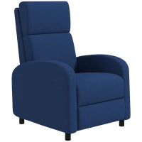 HOMCOM Fotoliu Relax Reclinabil Manual până la 160° cu Suport pentru Picioare, Albastru(m-12)