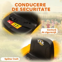 AIYAPLAY Excavator Electric pentru Copii 12V cu Cupă, Remorcă și Telecomandă, Vârsta 3-8 Ani, Galben(m-8)