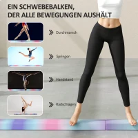 SPORTNOW Schwebebalken 2,4 m, faltbar, rutschfester Boden, für 3+ Jahre, bis 80 kg, Mehrfarbig(m-7)
