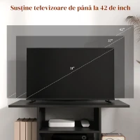 Homcom Mobilier Pentru Tv in Lemn cu Roti, Negru,40x40x80cm(m-17)