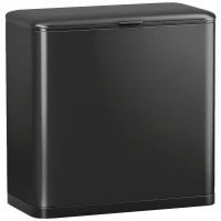 HOMCOM Pubelă 8 L cu Capac din Oțel Inoxidabil, Suspendată sau de Sine Stătătoare, 29,7x17,4x30 cm, Negru(m-11)
