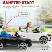 AIYAPLAY Elektro-Kinderauto, 12V Audi Q8, 3-5 km/h, Fernsteuerung, Scheinwerfer, Musik, Weiß(m-7)