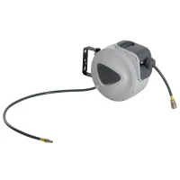 DURHAND Carrete de Manguera de Aire Comprimido Automático de 20 m Conector de 1/4'' BSP Soporte para Pared Giratorio 180° Gris(m-12)