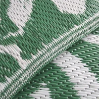 Outsunny Buiten Tapijt Omkeerbaar Weerbestendig Buitenkleed met Bladerenmotief, 152 x 243 cm Donkergroen(m-11)