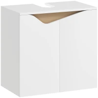 HOMCOM Waschbeckenunterschrank, Badezimmer Unterschrank mit Soft-Close-Türen, Weiß, 60 x 35 x 57,9 cm(m-1)