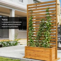 Outsunny Biombo de Madera 170x80 cm Biombo Separador de Ambientes Enrejado para Exterior Jardín Patio Terraza Marrón(m-9)