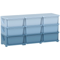 HOMCOM Aufbewahrungsbox für Kinder, Kinder-Aufbewahrungsbox, 9 Schubladen, Blau