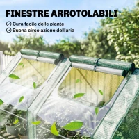 Outsunny Serra per Piante Orto con 2 Coperture in PE e PVC, Struttura in Acciaio - Verde 180x90x90cm(m-5)