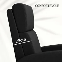 HOMCOM Poltrona Relax Reclinabile Manuale 160° con Poggiapiedi in Tessuto Effetto Lino, Nero(m-6)
