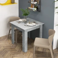 HOMCOM Square Dining Table, Modern Small Dining Table with Faux Cement Effect, Space Saving, Non-slip Foot Pads, Cement Grey(m-10)