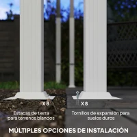 Outsunny Pérgola de Jardín 4x3 m con Techo Retráctil Protección UPF30+ Drenaje Cenador de Jardín para Patio Exterior Beige(m-6)