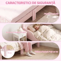 AIYAPLAY Pat Montessori pentru Copii 3-6 Ani Design în Formă de Fundă cu Protecții Anti-cădere, 146 x 76,5 cm, Roz(m-5)
