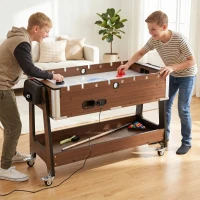SPORTNOW 3-in-1 Multi Spieltisch drehbar Multifunktionstisch mit Billardtisch Tischfußball Airhockey Ablagefach(m-9)