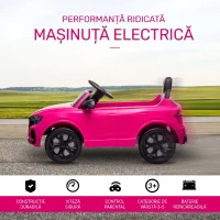 HOMCOM Mașină Electrică pentru Copii Audi RS Q8, 6V, 2 Motoare, Telecomandă, PP, 101x62x51 cm, Roz(m-4)