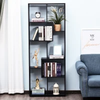 HOMCOM Bibliotecă Modernă cu 8 Rafturi din PAL E1, Design pentru Casă și Birou, 70x24x178 cm, Alb(m-10)