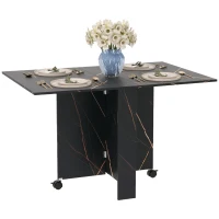 HOMCOM Masă Pliabil Multifuncțional Con Roți E 2 Extensii In Lemn 120x80x73cm(m-11)