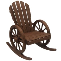 Schommelstoel relaxstoel tuinstoel schommelstoel wieldesign hout bruin(m-11)