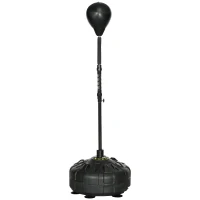 SPORTNOW Punching Ball de Podea cu Bază Reumplută și Ventuze, Înălțime Reglabilă 145-180 cm, Negru(m-12)
